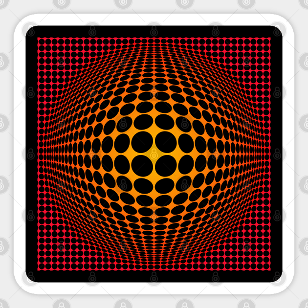 Homage to Vasarely 5 Sticker by MichaelaGrove